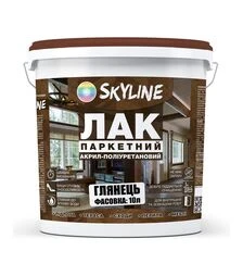 Лак акрил-полиуретановый паркетный SkyLine для пола Глянцевый, 10 л