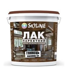 Лак акрил-полиуретановый паркетный SkyLine для пола Глянцевый, 5 л