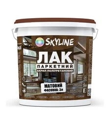 Лак акрил-полиуретановый паркетный SkyLine для пола Матовый, 3 л