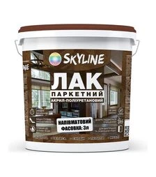 Лак акрил-полиуретановый паркетный SkyLine для пола Полуматовый, 3 л