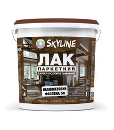 Лак акрил-полиуретановый паркетный SkyLine для пола Полуматовый, 5 л