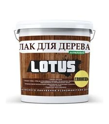 Лак акриловый LOTUS для дерева Бесцветный Глянцевый, 5 л