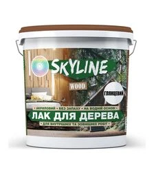 Лак акриловый SkyLine Wood для дерева Бесцветный Глянцевый, 10 л