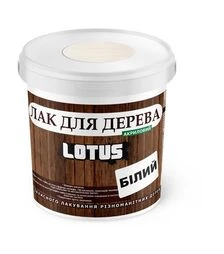 Лак кольоровий акриловий Lotus для дерева Білий Глянцевий, 0,5 л