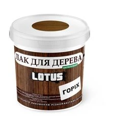 Лак кольоровий акриловий Lotus для дерева Горіх Глянцевий, 0,5 л