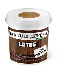 Лак кольоровий акриловий Lotus для дерева Світлий дуб Глянцевий, 0,5 л