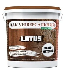 Лак акриловий Lotus Універсальний Прозорий Напівматовий, 1 л