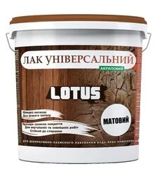 Лак акриловий Lotus Універсальний Прозорий Матовий, 5 л