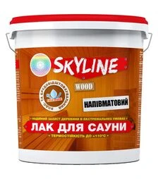 Лак акриловий SkyLine для сауни Прозорий Напівматовий, 3 л