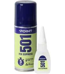 Клей двокомпонентний швидкої фіксації Point 501 Fix Express універсальний, експрес-монтаж, Прозорий, 100 мл + 25 г