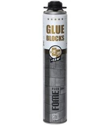 Клей-піна поліуретанова професійна Fome Flex Glue Blocks, для будівельних робіт, Чорний, 750 мл