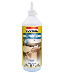 Клей ПВА водостійкий D3 Soudal 65A для меблів, Прозорий, 250 г