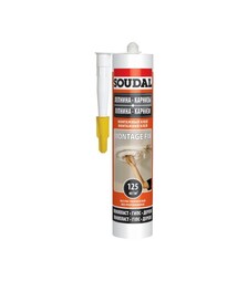 Клей монтажний акриловий без розчинників Soudal Montage Fix універсальний, Білий, 280 мл