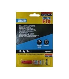Клей секундный цианакрилатный сверхбыстрый Soudal Cyanofix 84A универсальный, 3 г