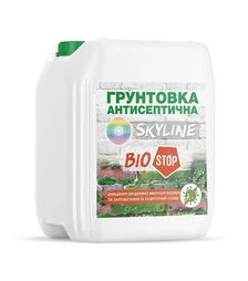 Грунтовка антисептическая противогрибковая SkyLine Биостоп для защиты от грибка и плесени Бесцветная, 10 л