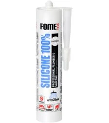 Герметик силиконовый влагостойкий Fome Flex 100% Silicone, Прозрачный, 310 мл