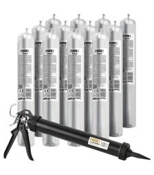 Герметик для фасадів та доріжок Fome Flex Pu Seal&Flex Premium, у тубах, Сірий, 600 мл, 12 шт