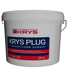 Гідропломба цементна KRYS PLUG для зупинки активних протікань води, 25 кг