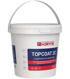 Шпаклівка полімерцементна вологостійка KRYS TopCoat 2C для бетону та чаш басейнів, 25 кг