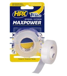 Лента двусторонняя MAXPOWER, 19 мм Прозрачная, 2 м