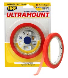 Стрічка двостороння ULTRA MOUNT, 9 мм Прозора, 10 м