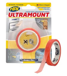 Стрічка двостороння ULTRA MOUNT, 9 мм Прозора, 2 м