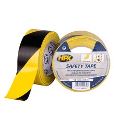 Стрічка для маркування Safety Tape, 50 мм Жовто-чорна, 33 м