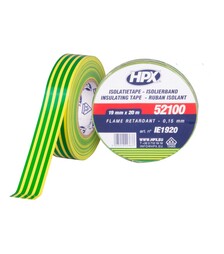Лента изоляционная HPX 52100, 19 мм Желто-зеленая, 20 м