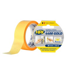 Стрічка малярська HPX 4400 Gold, 38 мм Жовта, 25 м