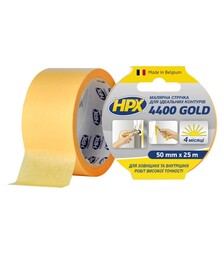 Стрічка малярська HPX 4400 Gold, 50 мм Жовта, 25 м