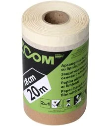 Лента с защитной бумагой Zoom для малярных работ, Коричневая (180 мм×20 м)