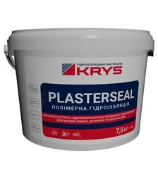 Гидроизоляция полимерно-акриловая KRYS PLASTERSEAL для внутренних работ, Серая, 7,5 кг