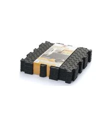 Резиновое покрытие для пола Multy Home Alpha Tile, Черное, 30×30 см, 10 шт