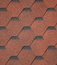 Битумная черепица Superglass Hex (20), Tile Red Ultra