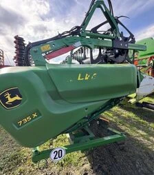Жатка зерновая John Deere 735X, 2020 г.в. + транспортная тележка, б/у