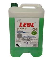 Антифриз LEOL G11 -24°C, зелений, 9 кг