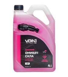 Омивач скла VOIN зимовий, білий діамант, з ефектом антидощу, 4 л (VOIN W5 WD -22)