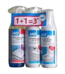 Набор 2+1 для очистки душа, ванны, унитаза, стекла и зеркал (HG)