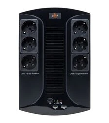 Джерело безперебійного живлення LogicPower 650VA-6PS, 650VA/455W, USB (4324)