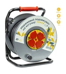 Мережевий подовжувач на котушці PowerPlant 3x2,5 мм², 4 розетки, 50 м (JY-20022/50)