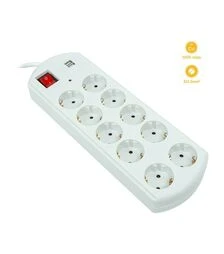 Мережевий подовжувач-фільтр PowerPlant 3x1,5 мм², 10 розеток, 2xUSB, 10 м (YS-N6065/10)