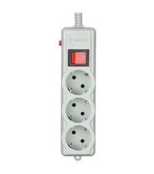 Мережевий подовжувач-фільтр Gembird 3 розетки, сірий, 1,8 м (SPG3-G-6G-PRO)
