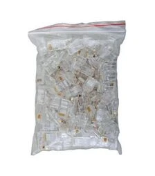Коннектор Kingda RJ-45, Cat.5e, UTP, 8P8C, сквозные отверстия, 100 шт (KD-PG8032-C5E/100)