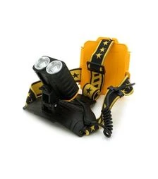 Фонарь налобный HPH-W647, 4 режима, черный/желтый (HPH-W647/2*P50)