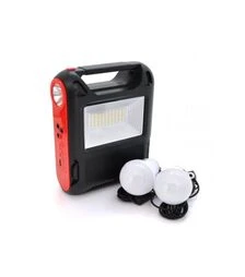 Фонарь переносной JY-108, Solar charging, 2 режима, черный/красный (JY-108+S)