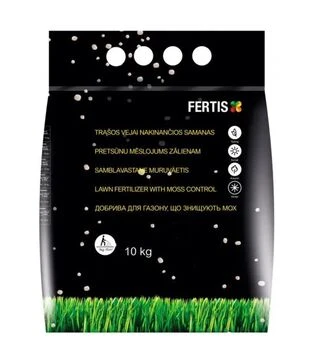 Мікродобриво NPK 15-0-0+Fe для газону та знищення моху, 10 кг (Fertis)