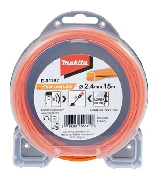 Волосінь для тримера Makita 2,4мм/15м, конюшина (E-01797)