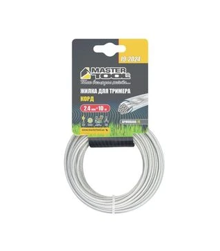 Корд для тримера MASTERTOOL зі сталевим сердечником 2,4 мм, 10 м (19-2024)