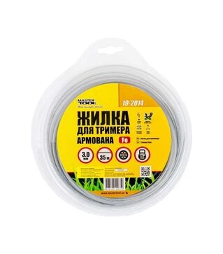Корд для тримера MASTERTOOL зі сталевим сердечником 3 мм, 35 м блістер (19-2014)