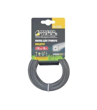 Леска для триммера MASTERTOOL квадратная, армированная, 2 мм, 15 м (19-1320)